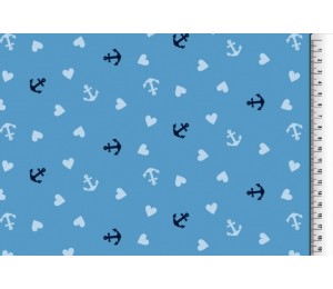 Jersey - Anker Herzen blau